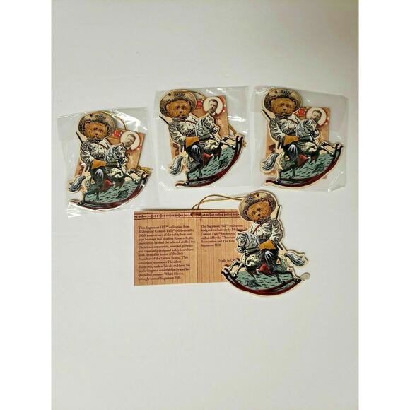 VTG Die Cut Teddy Bear Ornament Set Of Three by Seasons of Cannon Falls U41 - Picture 1 of 2